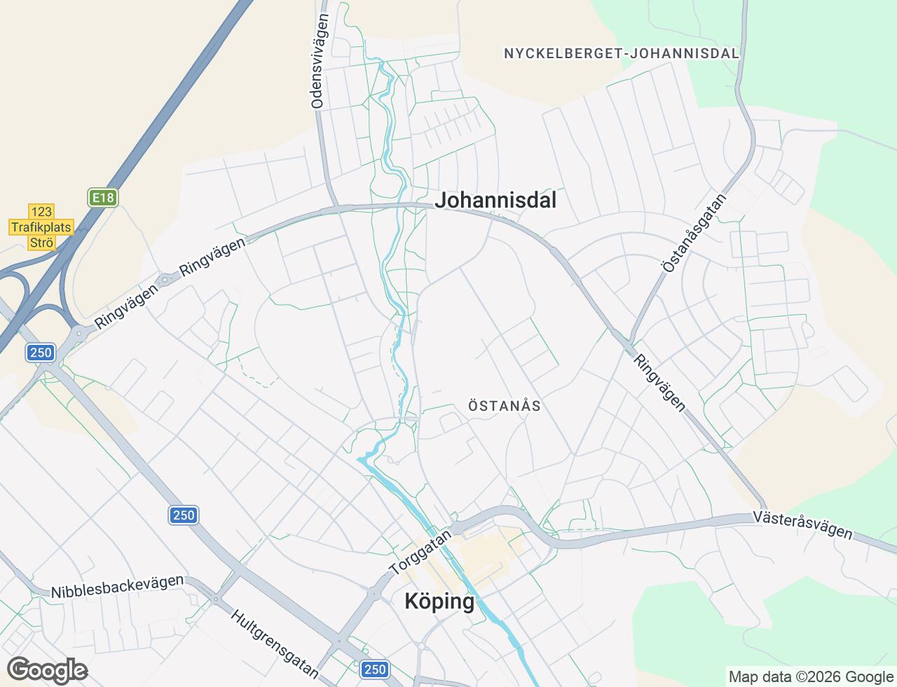 Karta över Tunadalsgatan 34B i 40 Köping