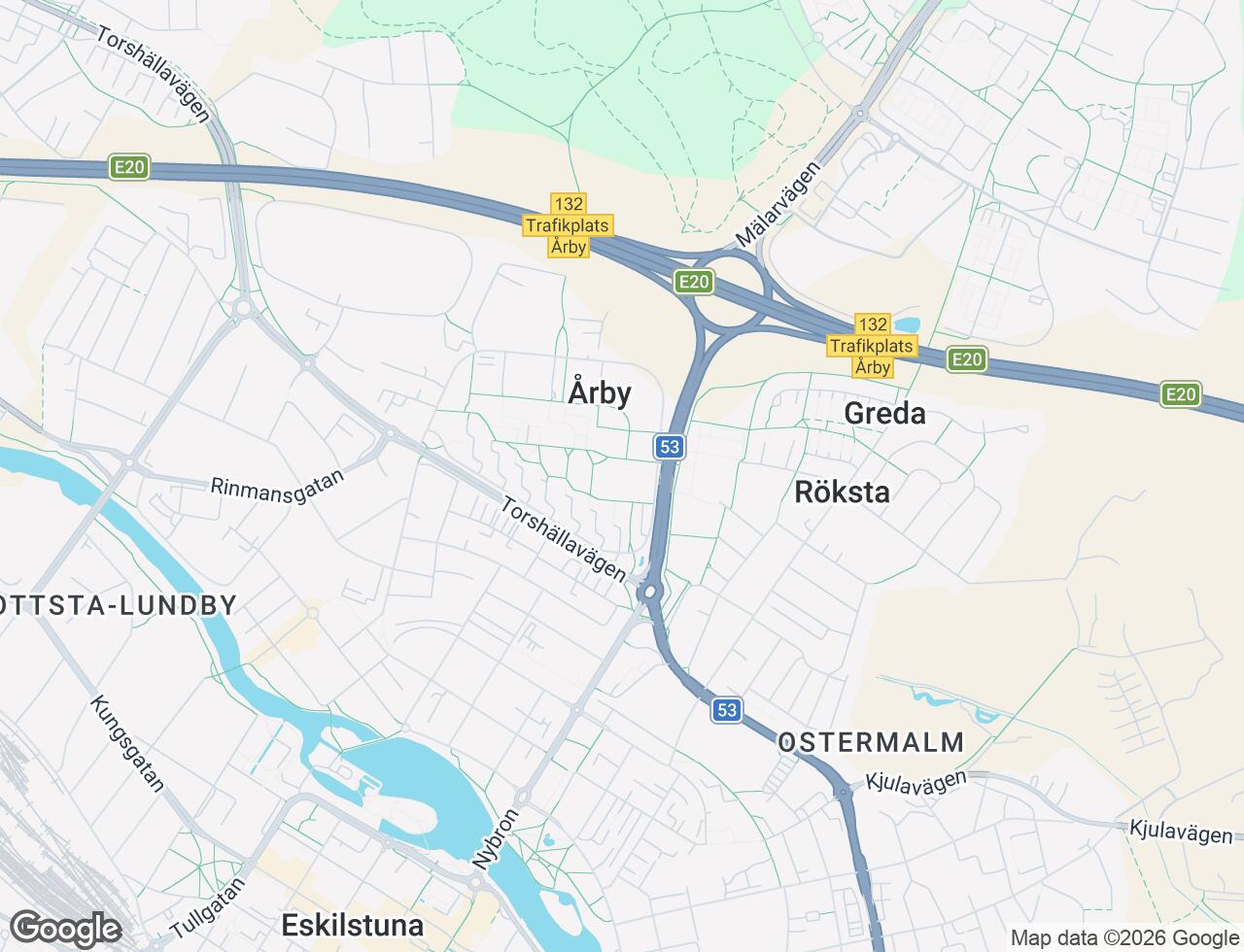 Karta över Årbygatan 3C i 45 Eskilstuna