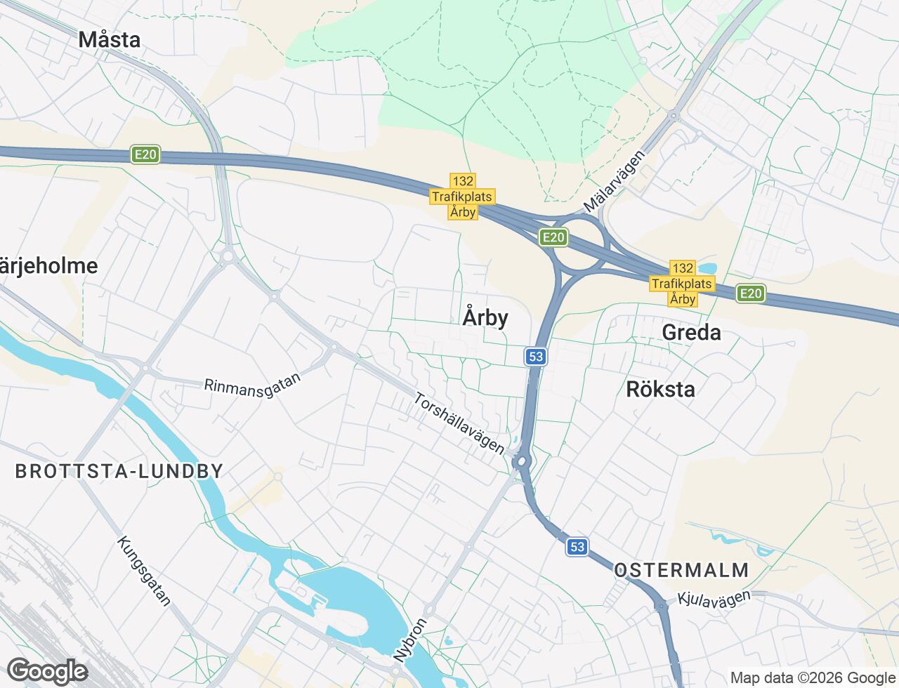 Karta över Årbygatan 17A i 45 Eskilstuna