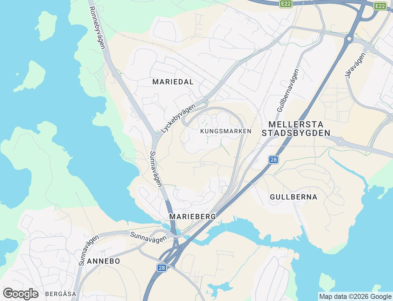 Karta över Kungsmarken i 105
