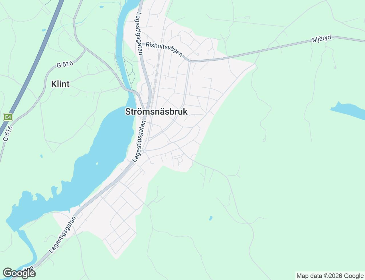 Karta över Mjärydsvägen 18 i 32 Strömsnäsbruk