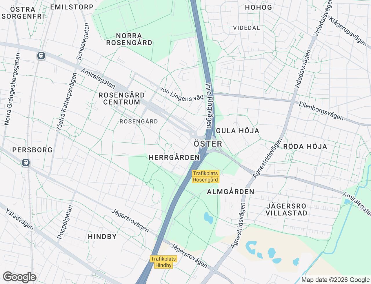 Karta över Ramels väg 55 i 69 Malmö