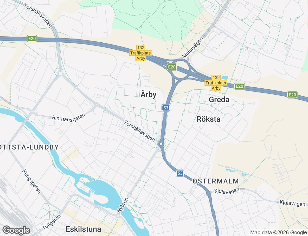 Karta över Årbygatan 3A i 45 Eskilstuna