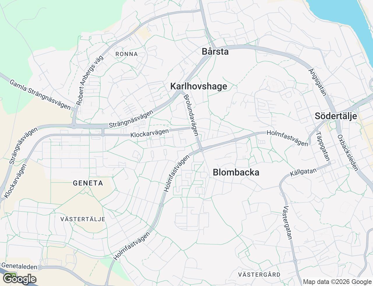 Karta över Klockarvägen 35 i 62 Södertälje