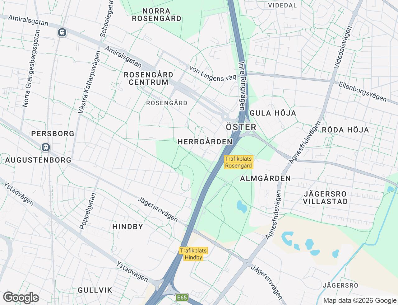 Karta över Ramels väg 129 i 69 Malmö