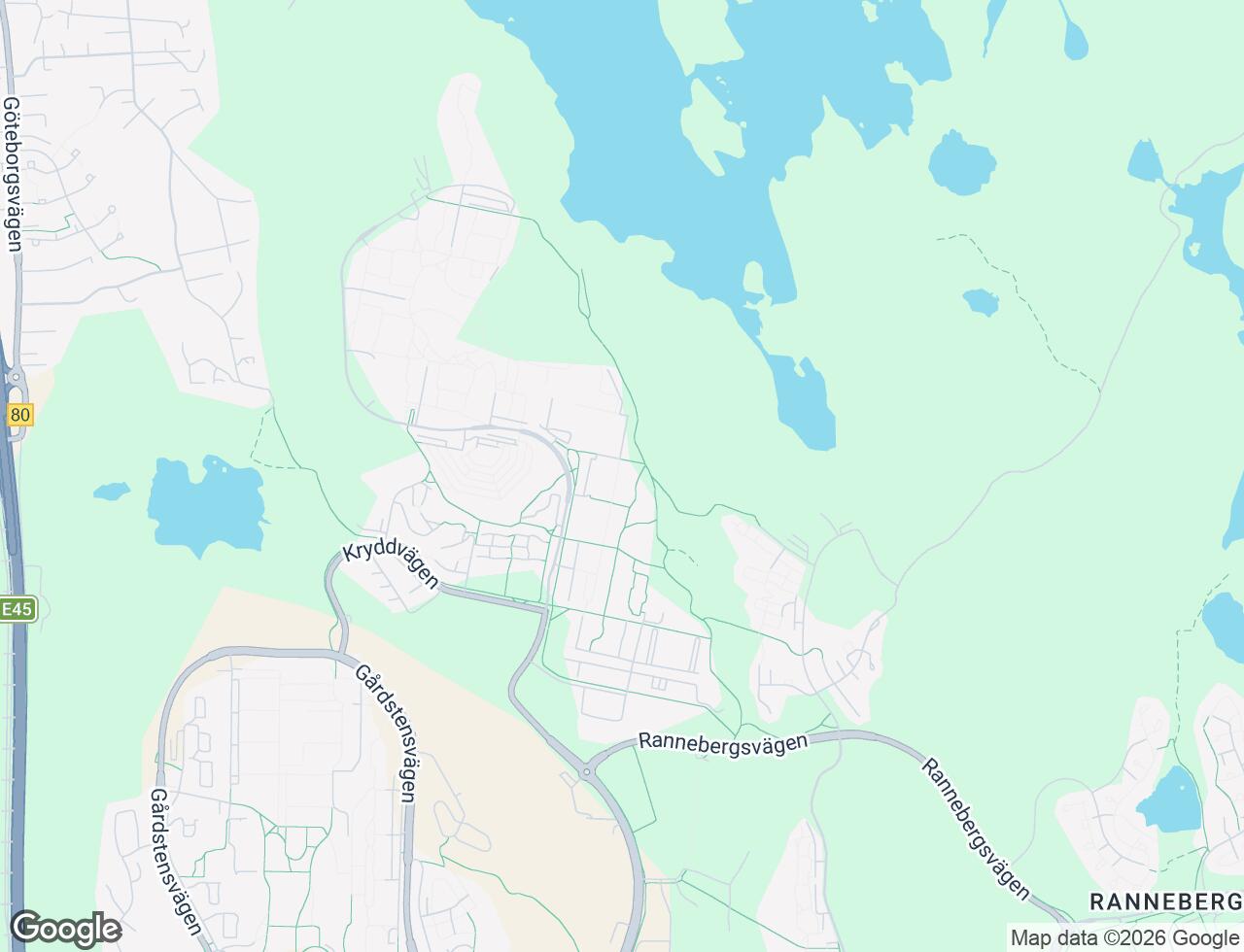 Karta över Senapsgatan 13 i 43 Angered