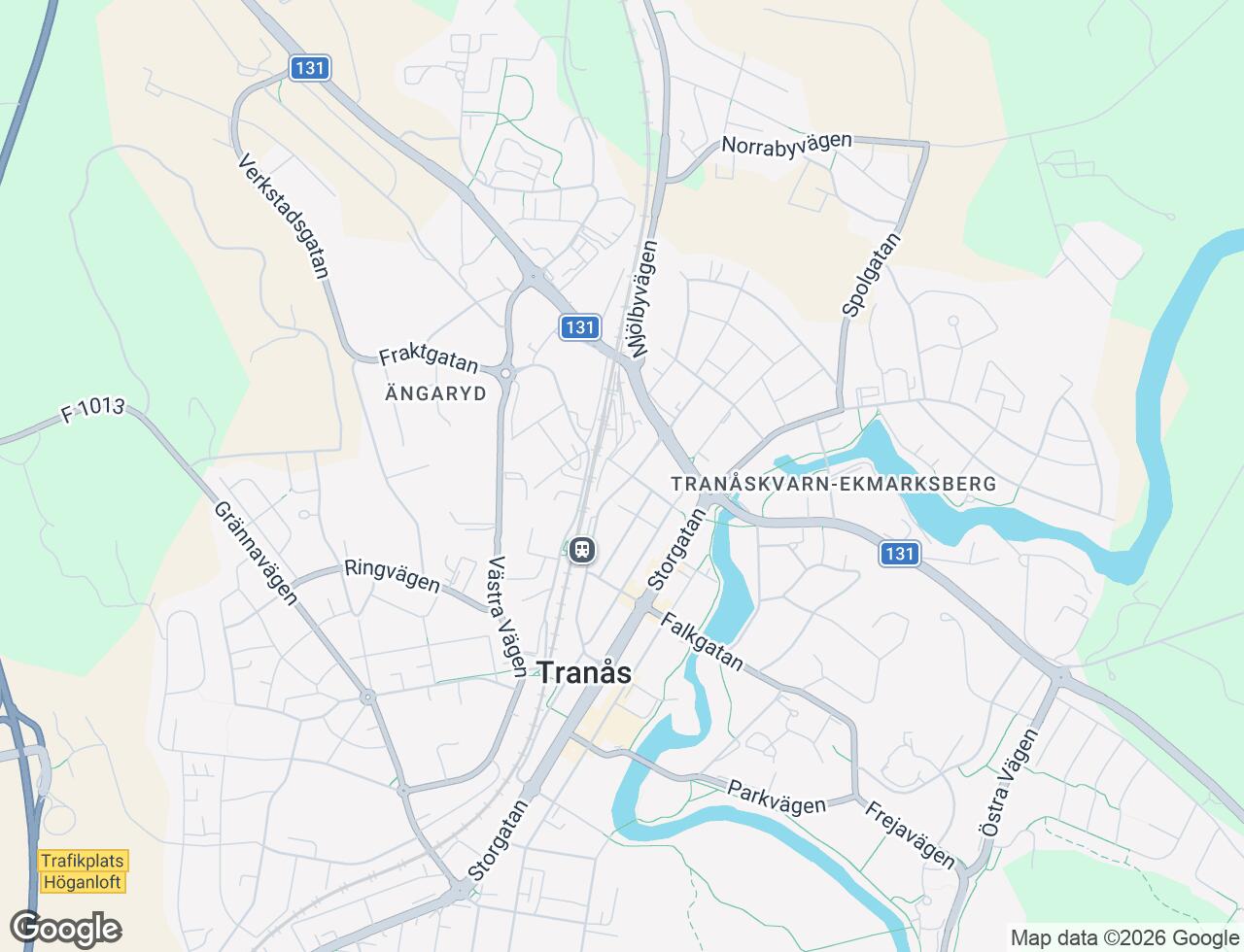 Karta över Östra Järnvägsgatan 3F i 33 Tranås