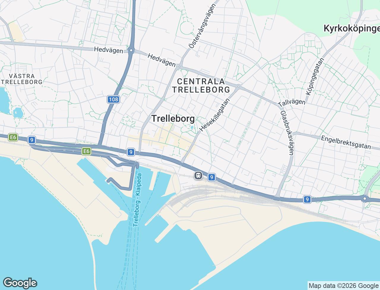 Karta över Nygatan 54 i 43 Trelleborg