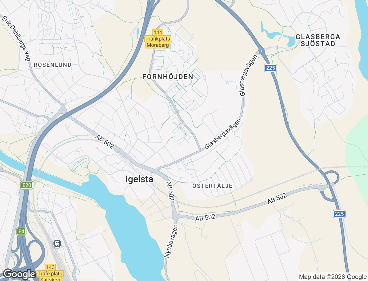 Karta över Fornhöjdsvägen 5 i 56 Södertälje