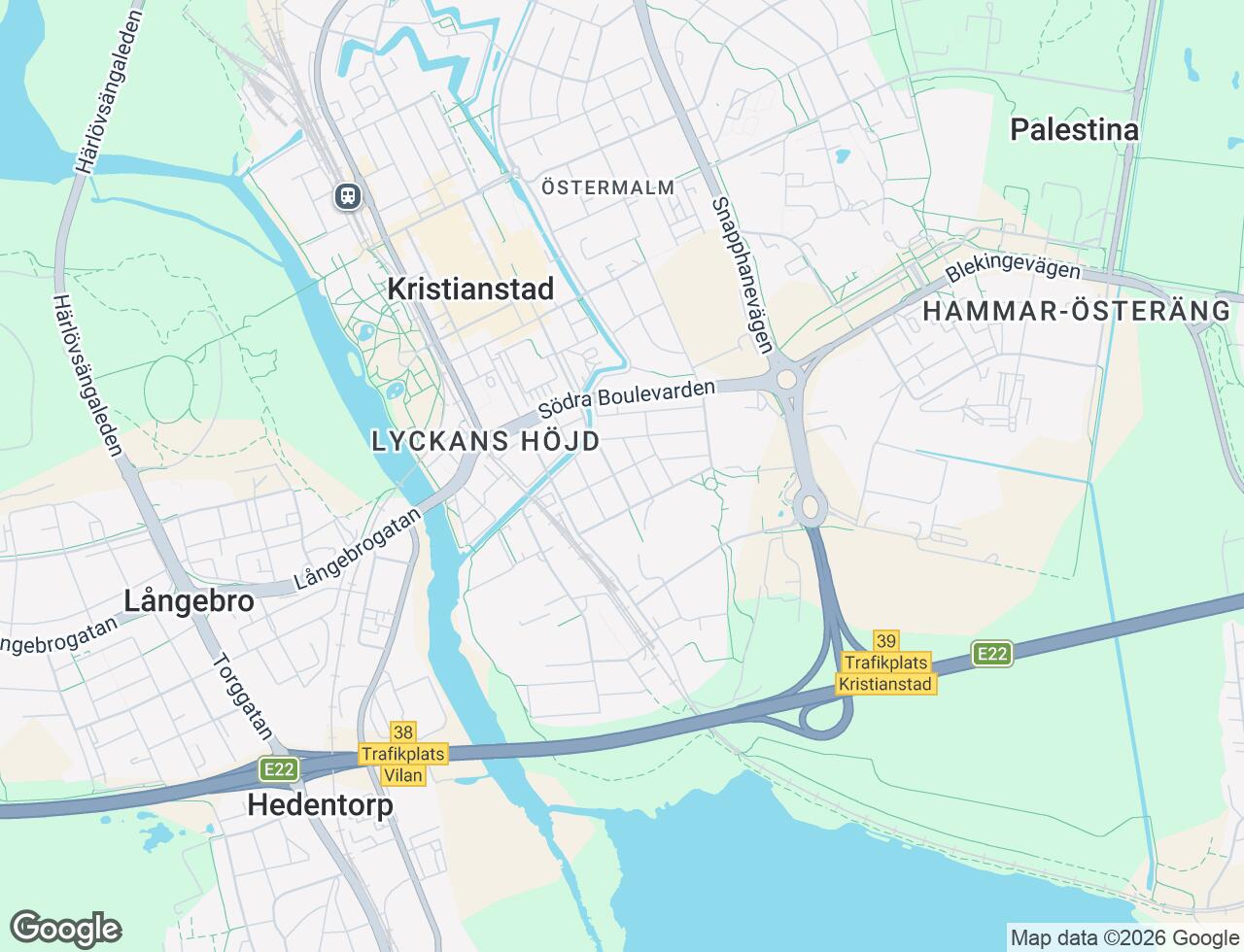Karta över Kvarngatan 8A i 51 Kristianstad