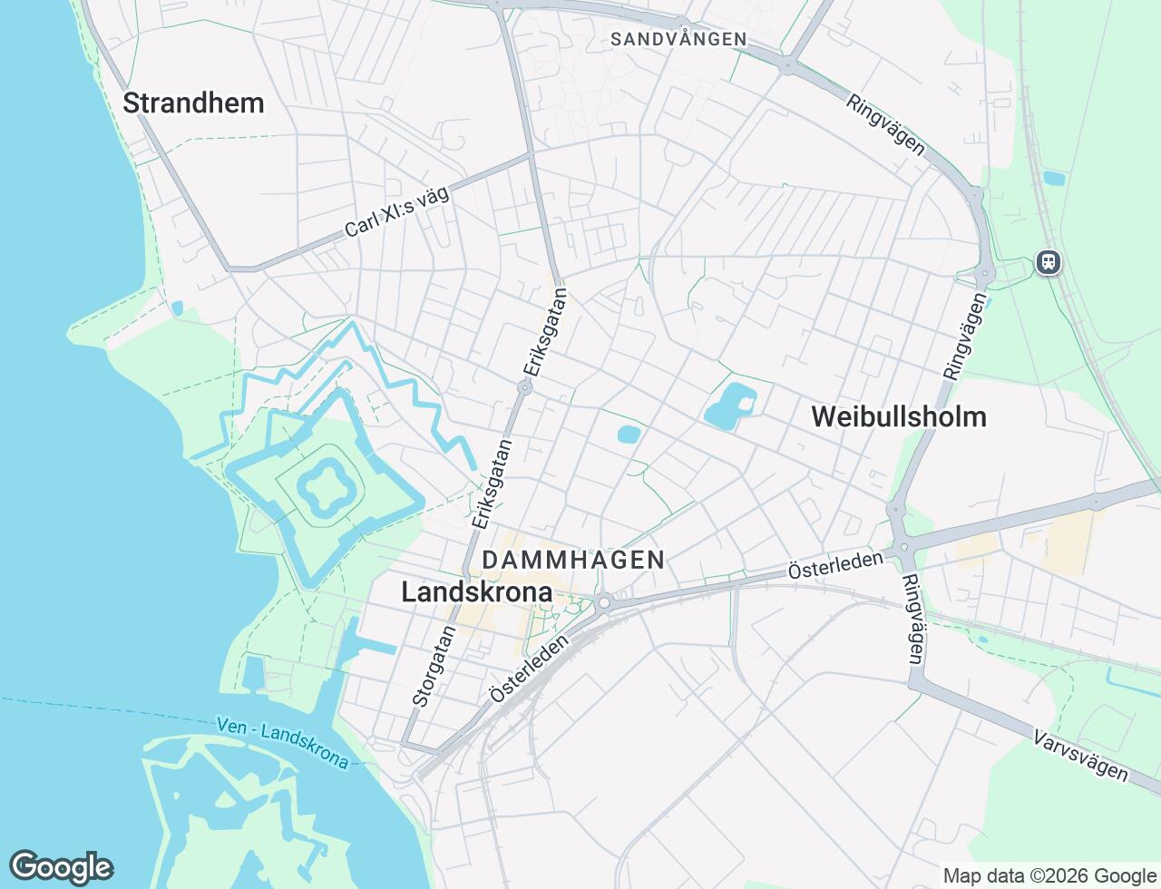 Karta över Järnvägsgatan 45 i 32 Landskrona