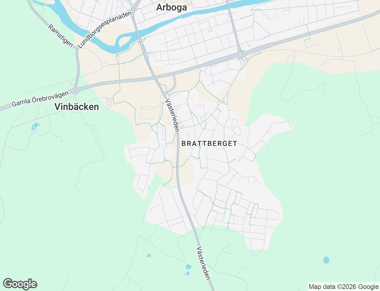 Karta över Västermovägen 23 i 49 Arboga