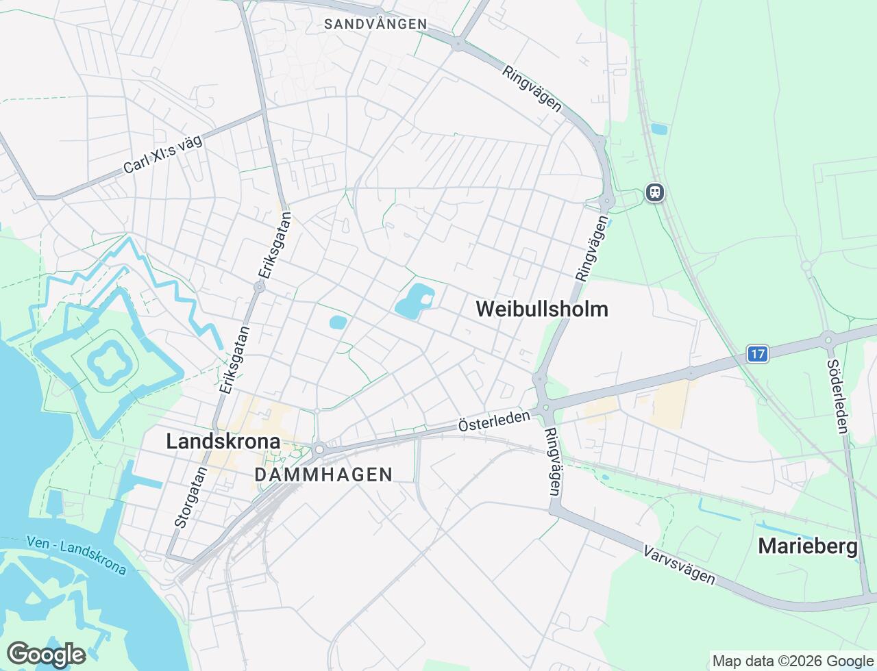 Karta över Föreningsgatan 144 i 51 Landskrona