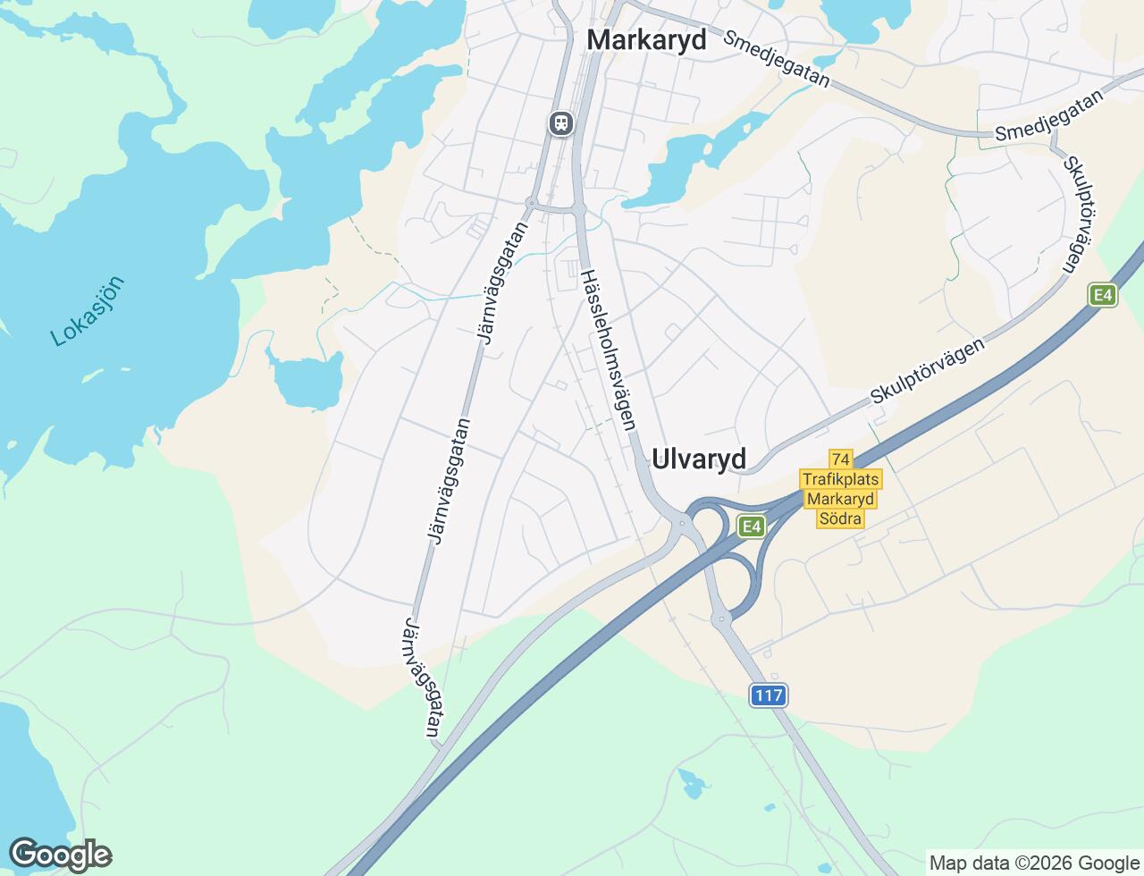Karta över Kaplansgatan 1A i 33 Markaryd