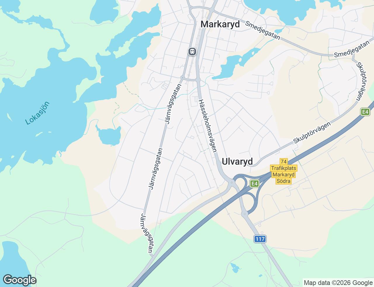 Karta över Kaplansgatan 7K i 33 Markaryd