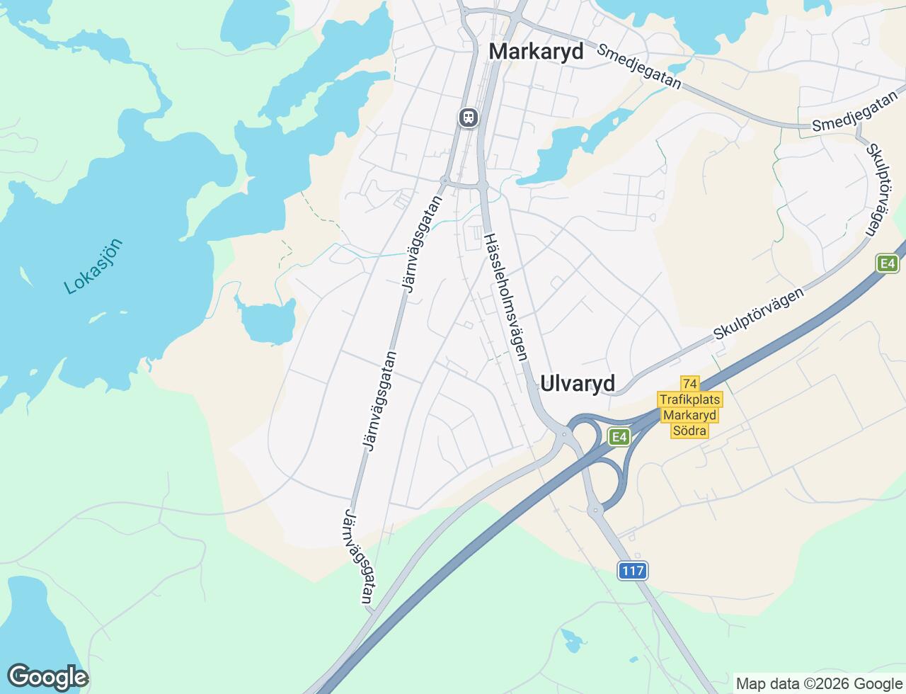 Karta över Kaplansgatan 7M i 33 Markaryd