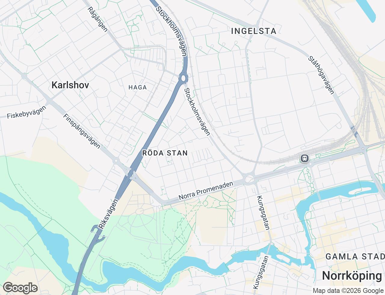 Karta över Bråbogatan 17 i 16 Norrköping