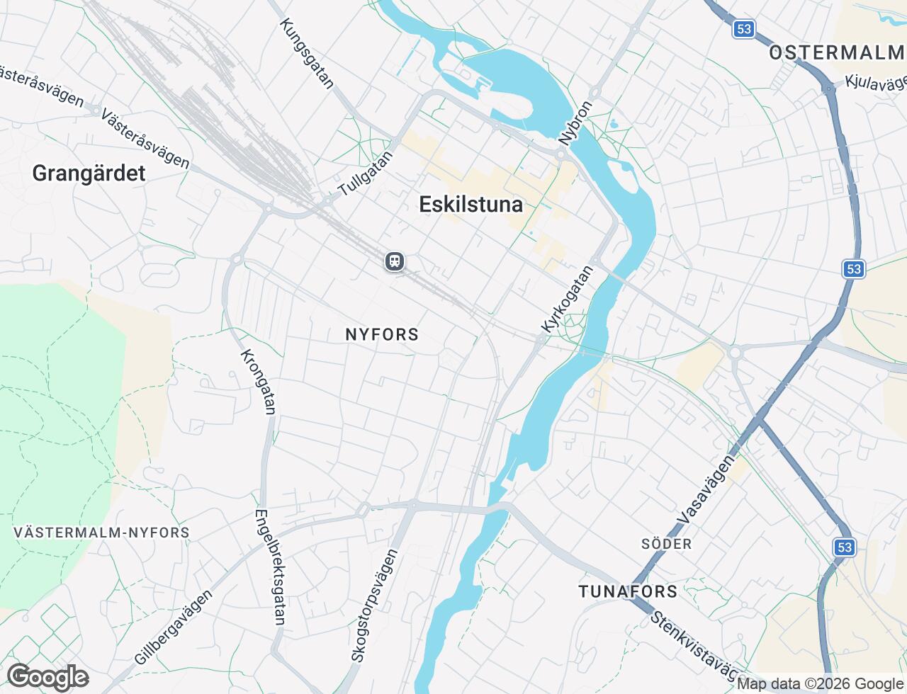 Karta över Nyforsgatan 4 i 25 Eskilstuna