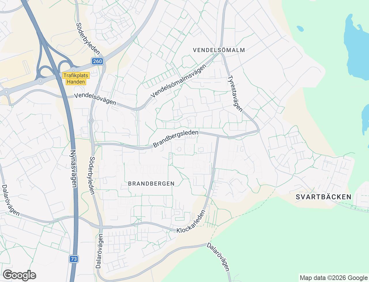 Karta över Vågens gata 466 i 61 Brandbergen