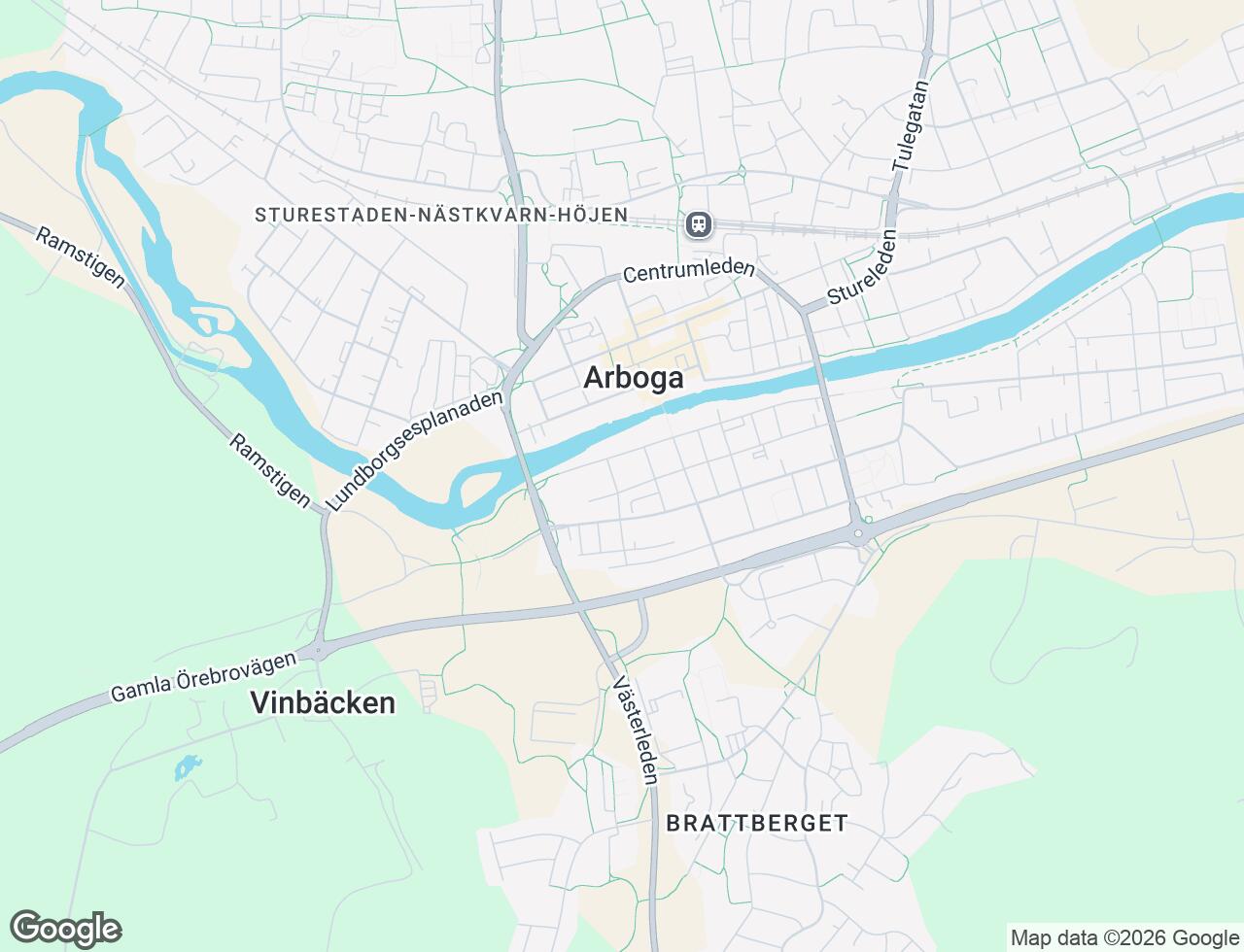 Karta över Trädgårdsgatan 62B i 46 Arboga