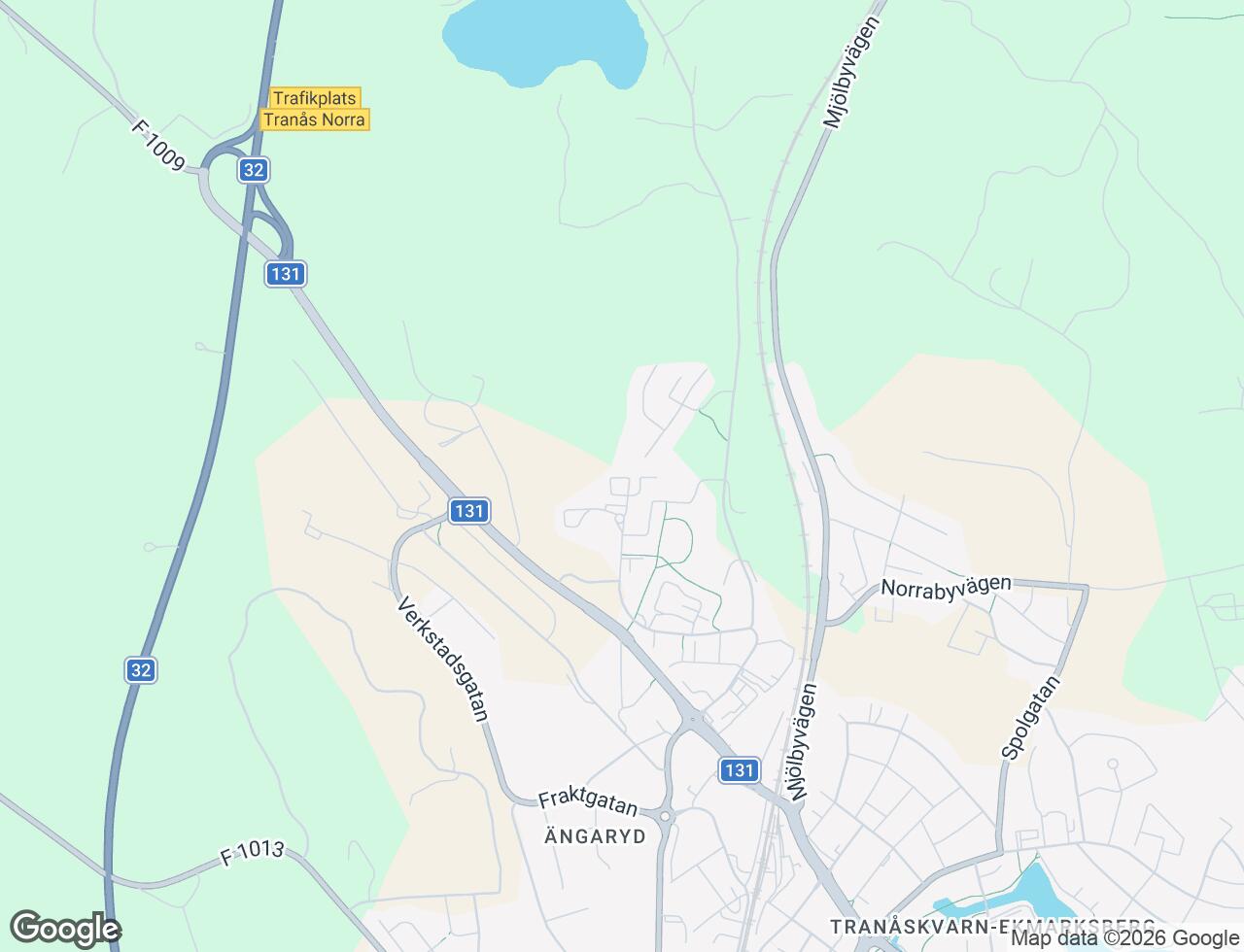 Karta över Beckhemsvägen 27 i 42 Tranås