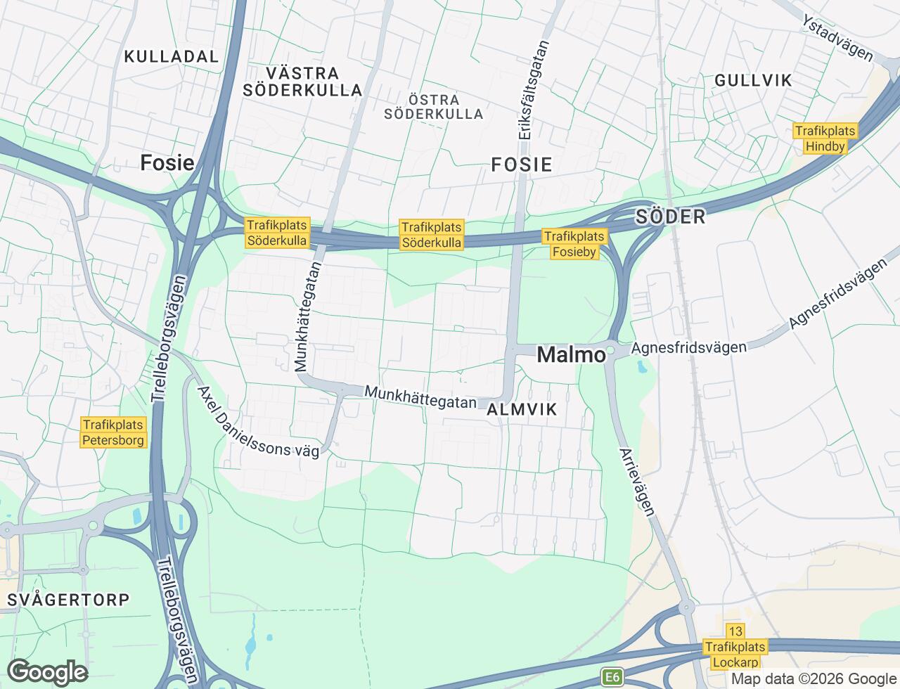 Karta över Kantatgatan 64 i 70 Malmö