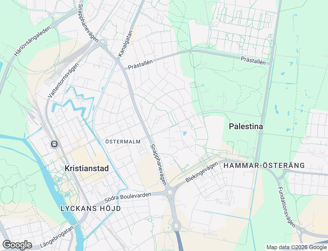 Karta över Lasarettsboulevarden 21B i 31 Kristianstad