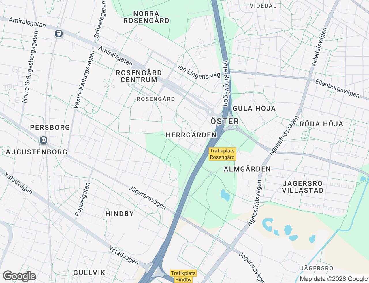 Karta över Ramels väg 125 i 69 Malmö
