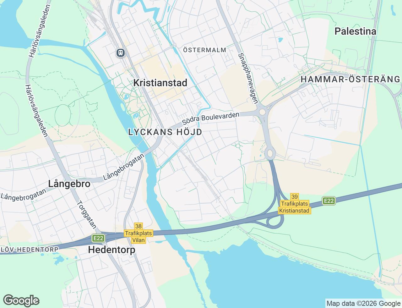 Karta över Milnergatan 12A i 51 Kristianstad