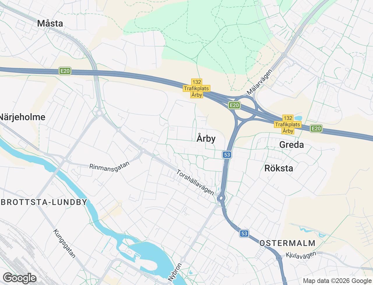 Karta över Årbygatan 21A i 45 Eskilstuna