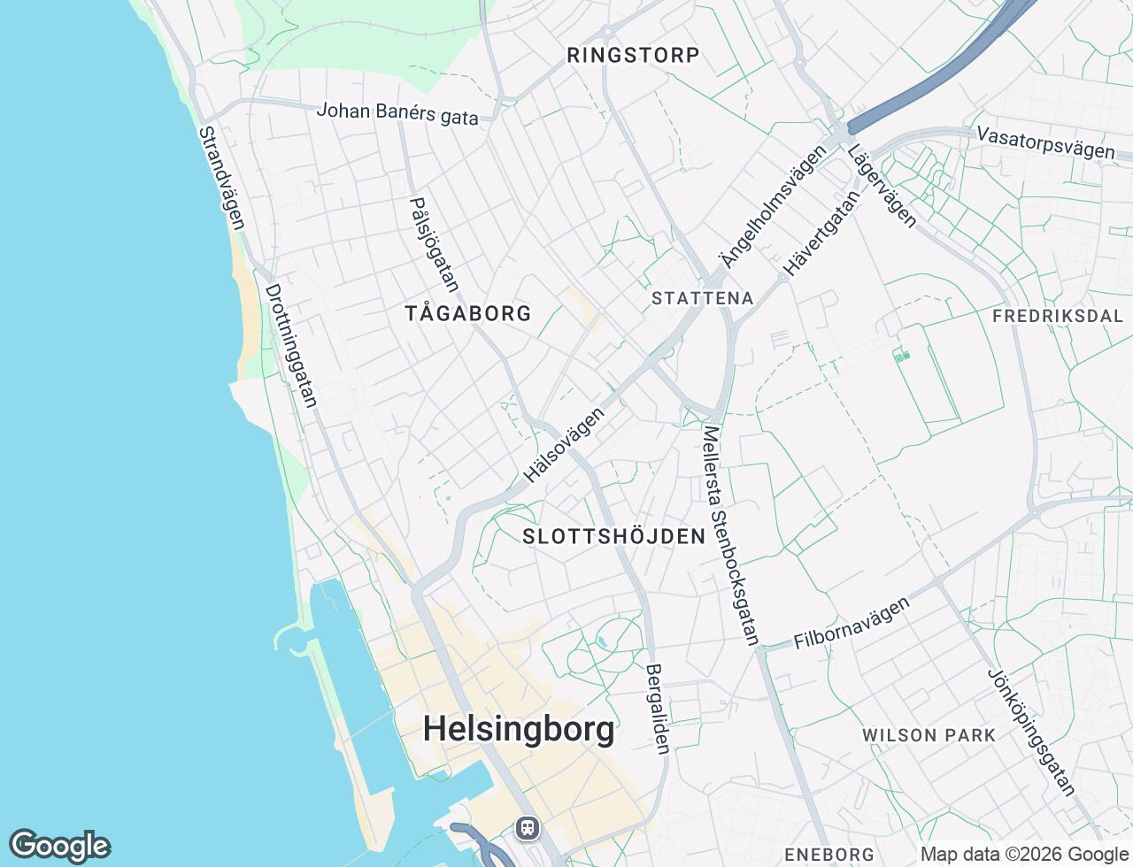 Karta över Hälsovägen 25 i 42 Helsingborg