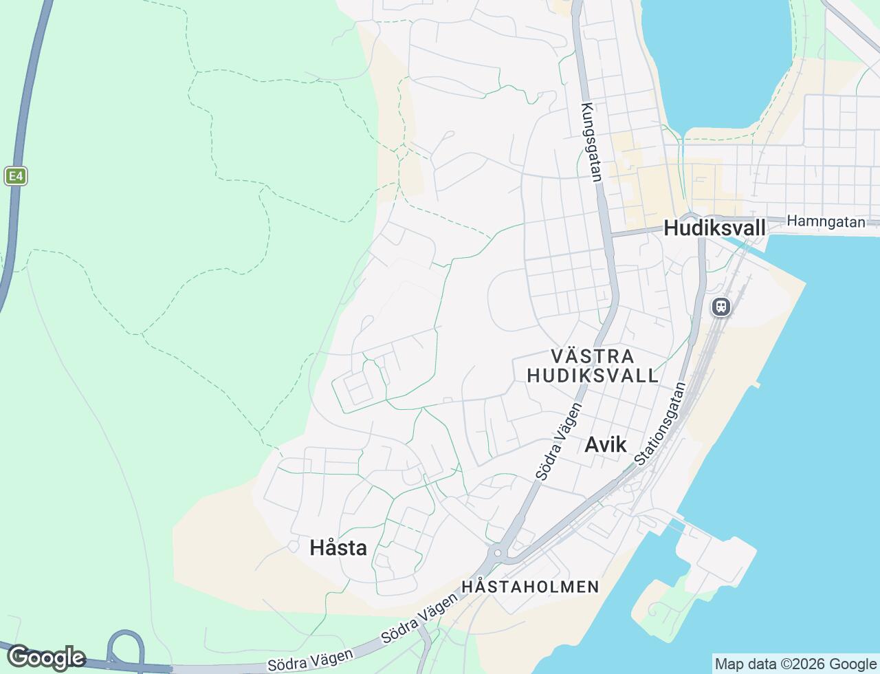 Karta över Vänortsvägen 36 i 41 Hudiksvall