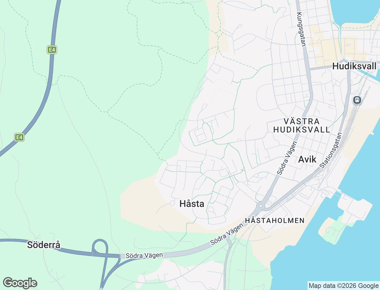Karta över Vänortsvägen 6 i 41 Hudiksvall