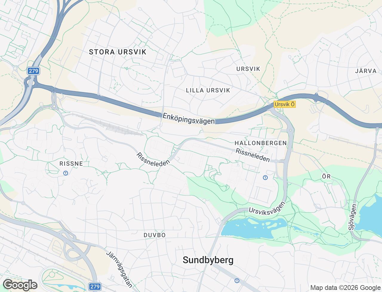 Karta över Rissneleden 81 i 44 Sundbyberg