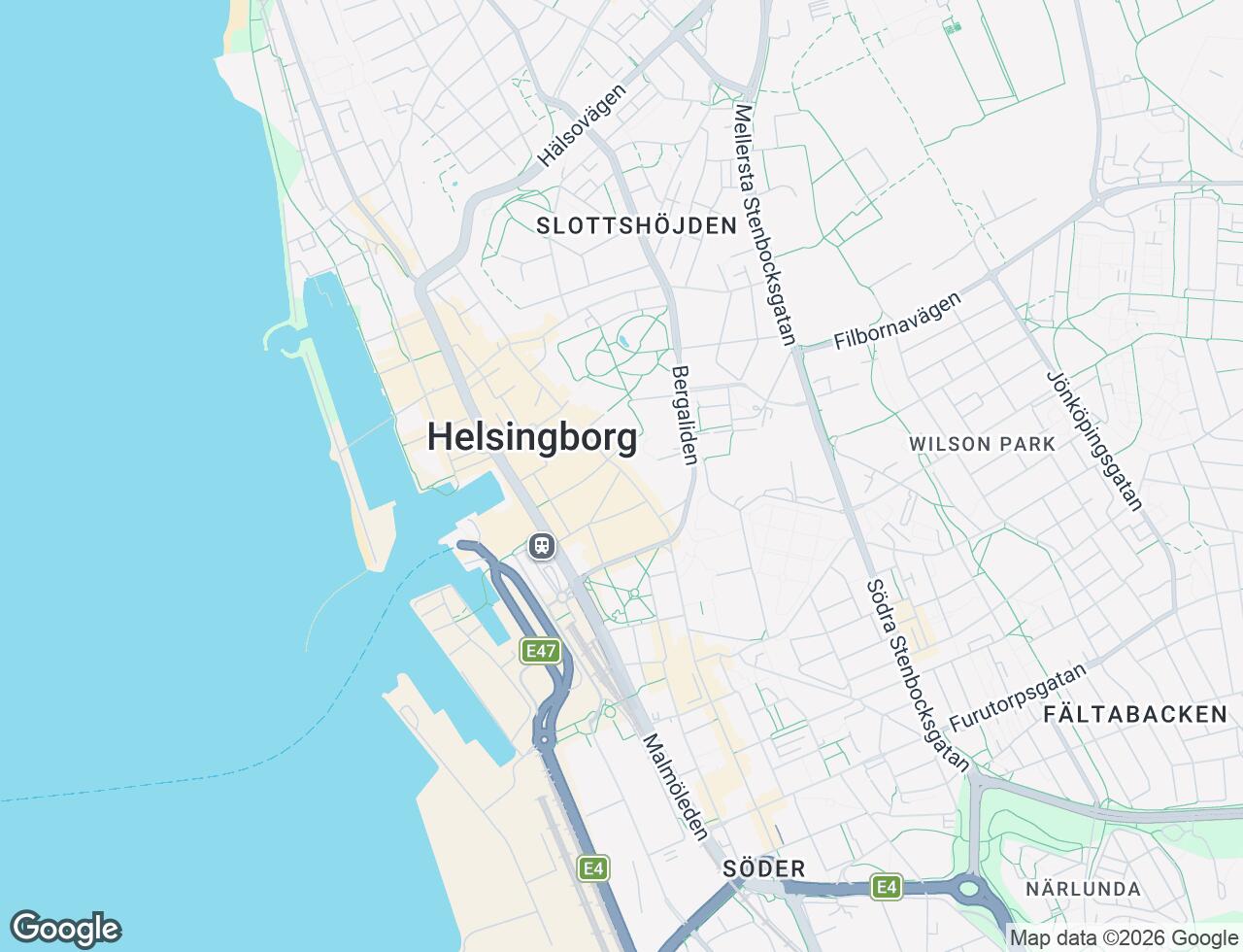 Karta över Södra Storgatan 16 i 23 Helsingborg