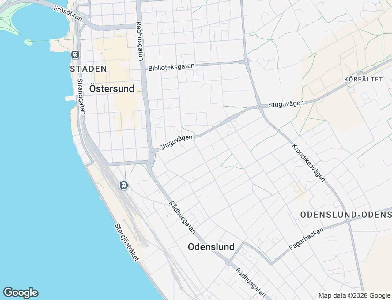 Karta över Grundläggargränd 38 i 36 Östersund