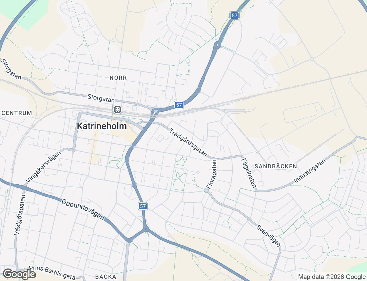 Karta över Trädgårdsgatan 20 i 33 Katrineholm