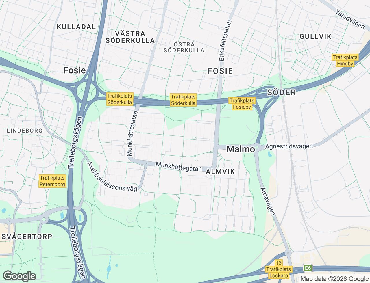 Karta över Kantatgatan 86 i 70 Malmö