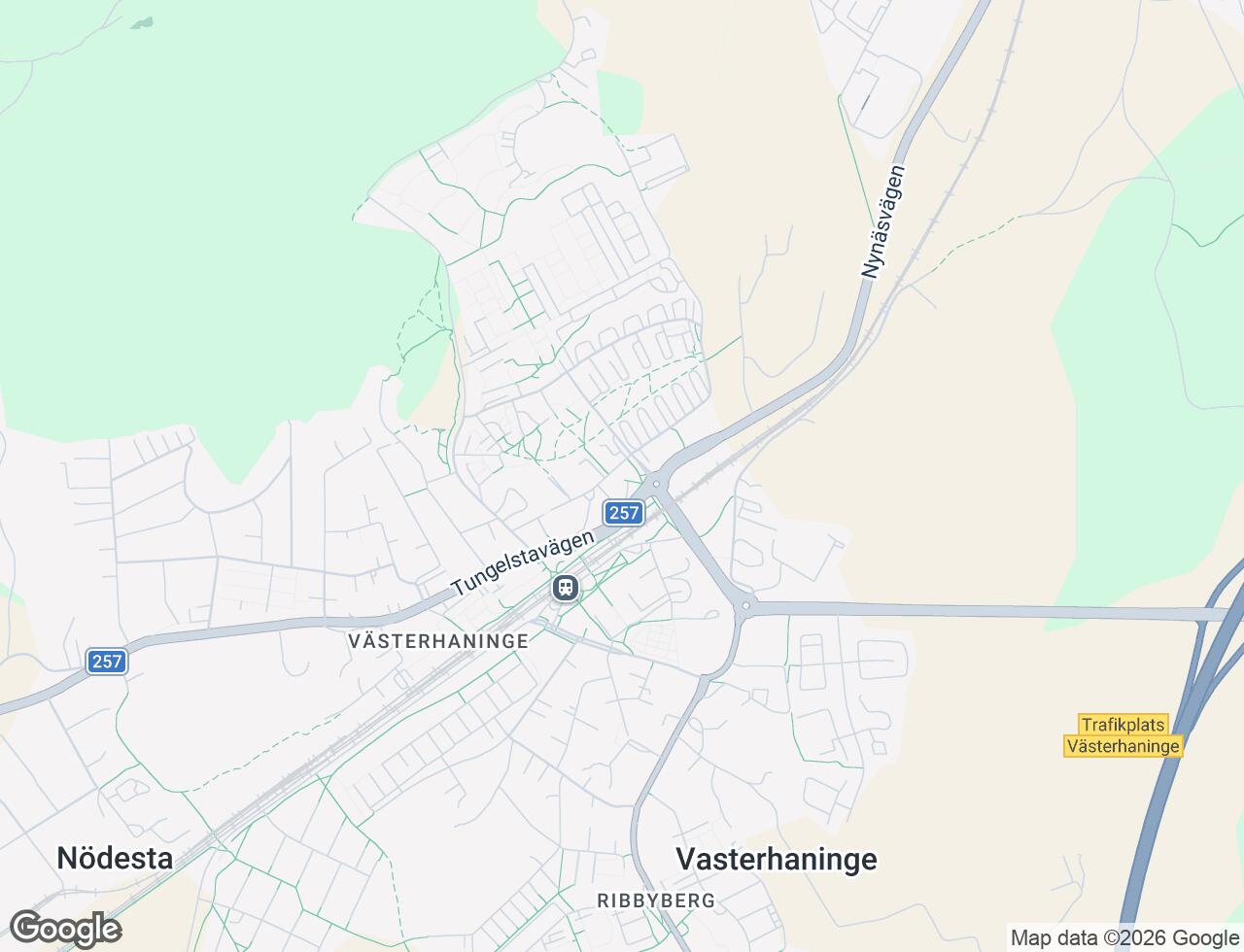 Karta över Bokstigen 1 i 34 Västerhaninge