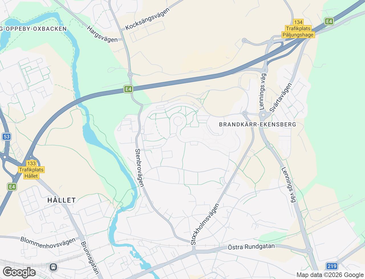 Karta över Mariebergsvägen 55 i 66 Nyköping