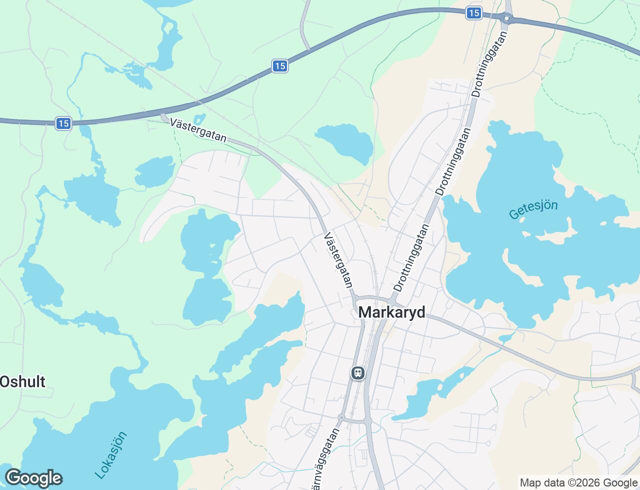 Karta över Västergatan 25C i 37 Markaryd