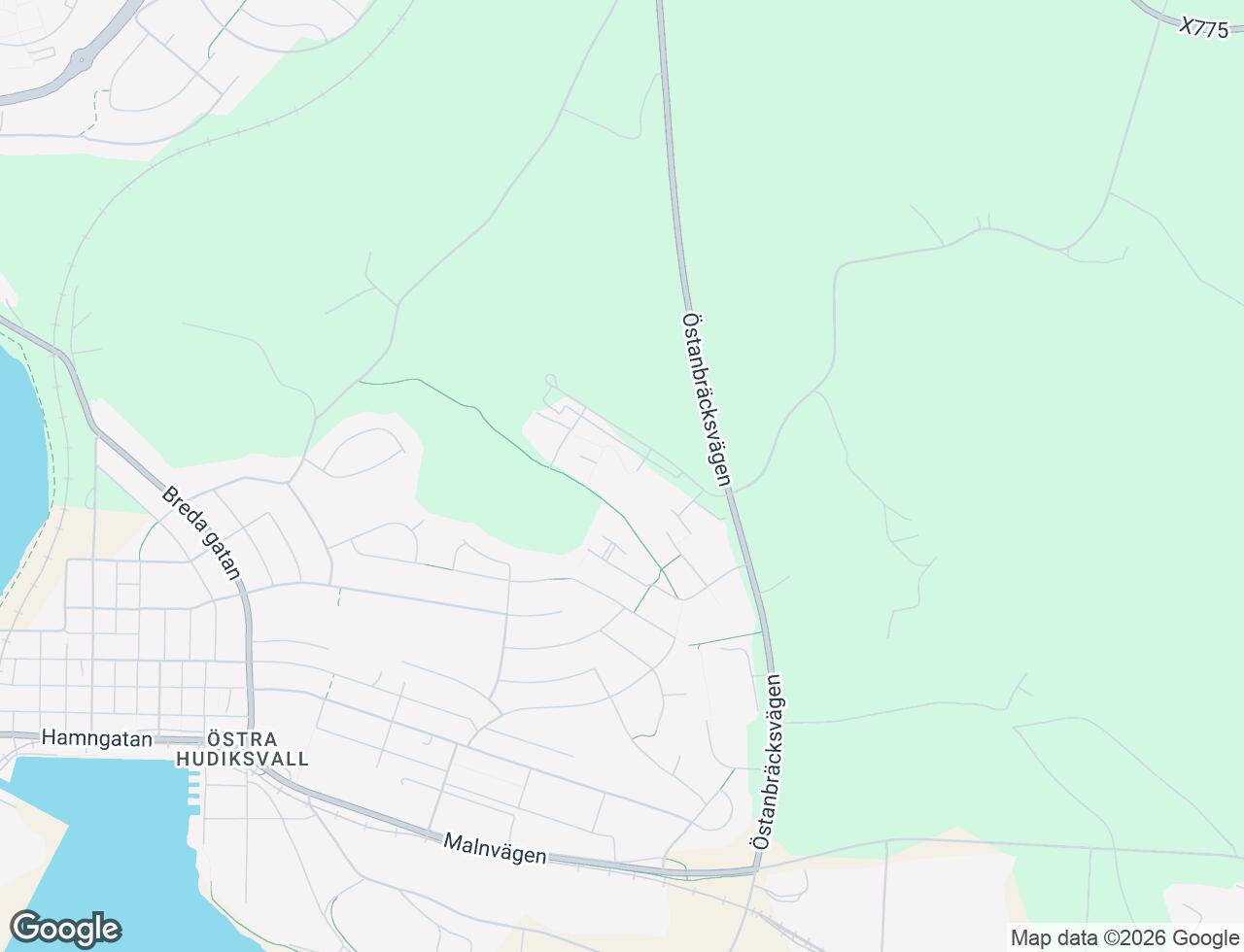 Karta över Stormyravägen 13 i 54 Hudiksvall