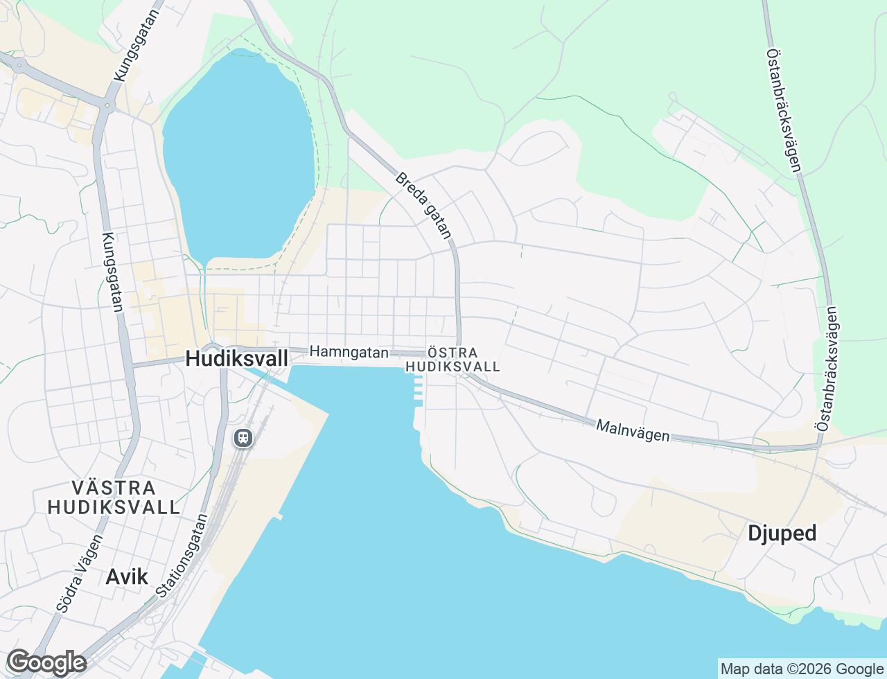 Karta över Varvsgatan 23A i 52 Hudiksvall