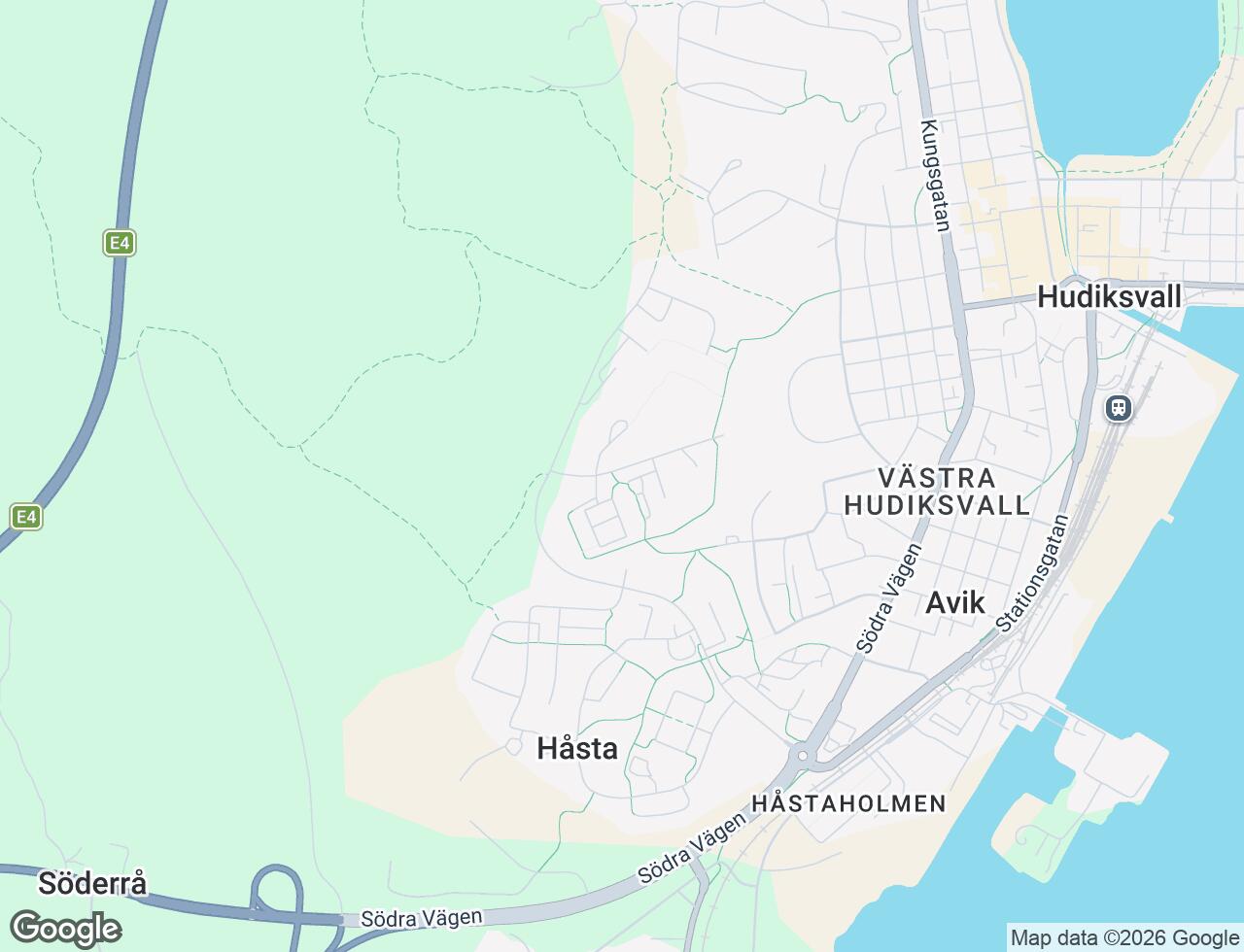 Karta över Vänortsvägen 15 i 41 Hudiksvall