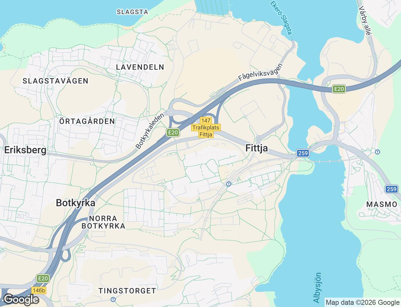 Karta över Forvägen 23 i 51 Norsborg