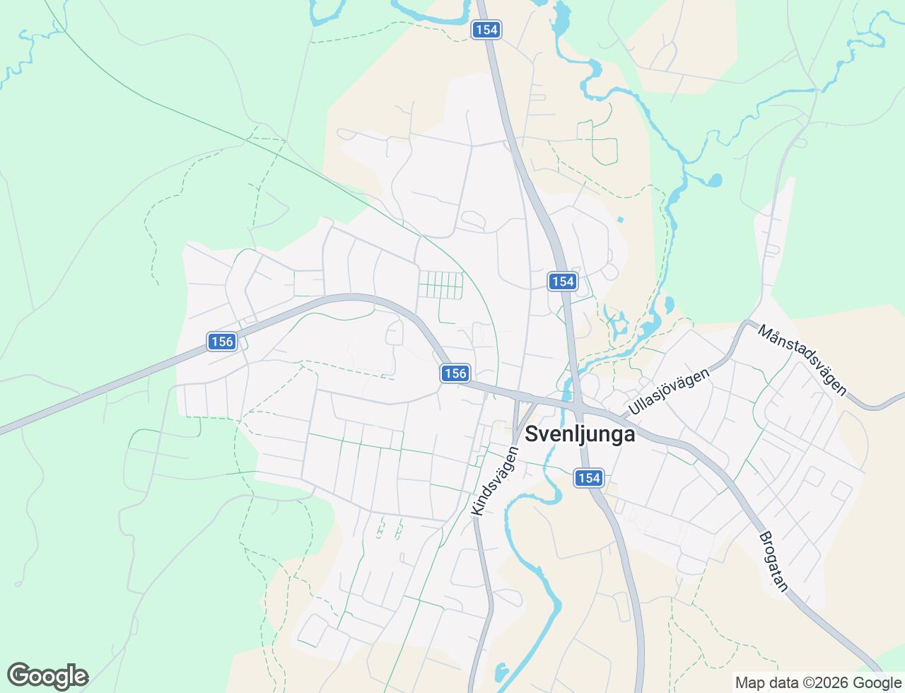 Karta över Dalsåkersgatan i Svenljunga