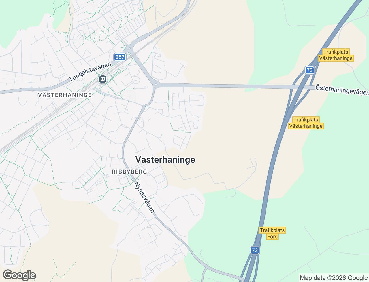 Karta över Ribby Allé 100 i 42 Västerhaninge