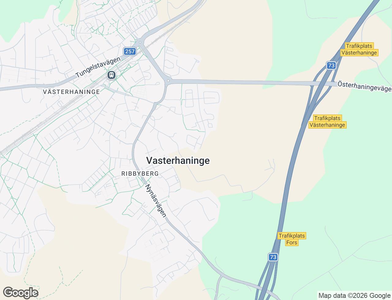 Karta över Ribby Allé 136A i 42 Västerhaninge