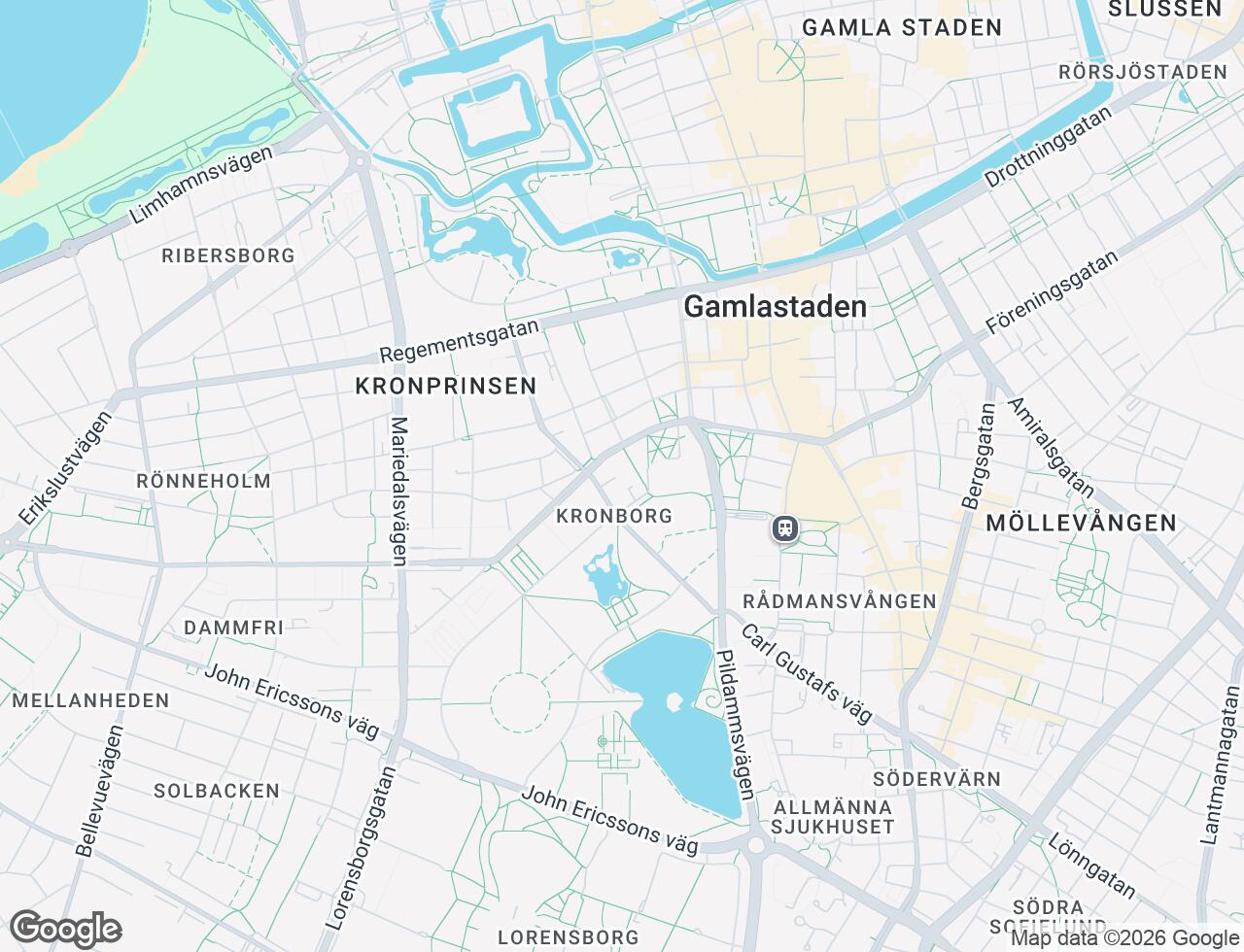 Karta över Östra Rönneholmsvägen 28 i 47 Malmö