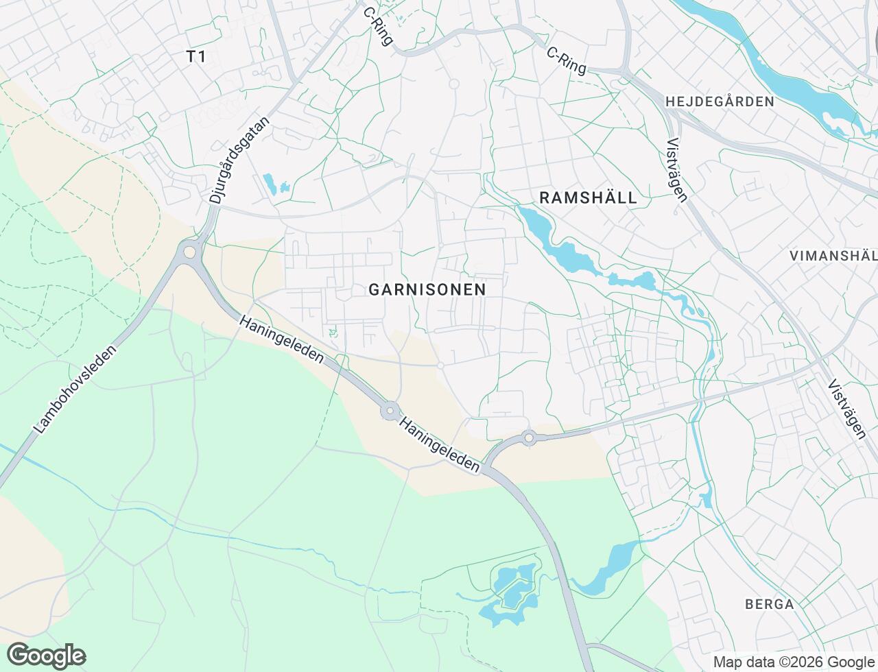 Karta över Garnisonsvägen 39 i 53 Linköping